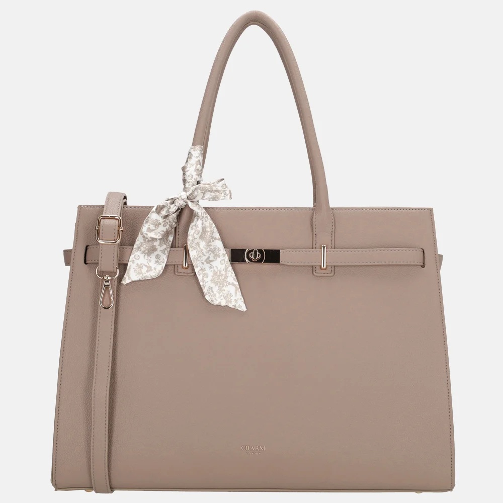 Charm London shopper grijs en taupe